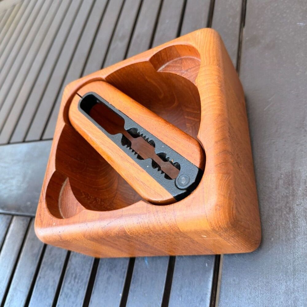 Mid Century Modern Danish Teak Nutcracker Bowl Digsmed for Nissen Denmark